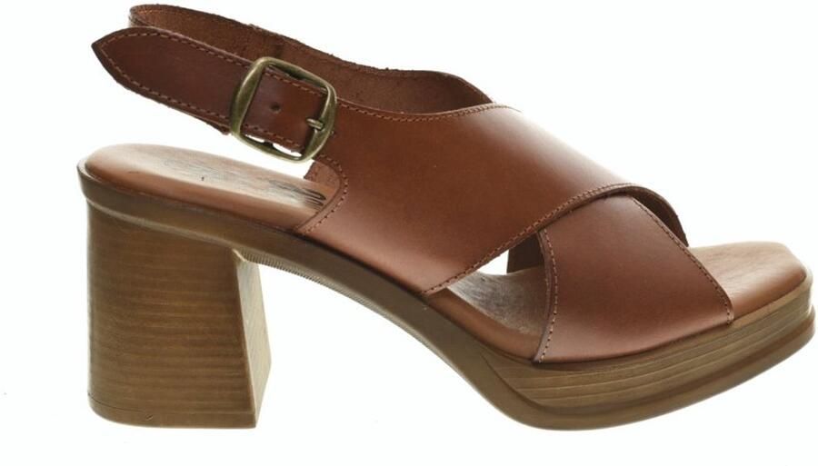 HEE Cognac Dames Sandalen Hoge Hak