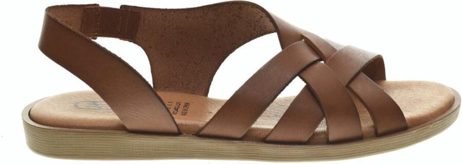 HEE Cognac Damessandalen Plat