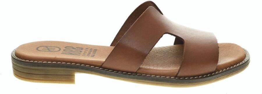 HEE Cognac Fashion Slipper Leder