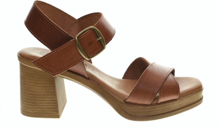 HEE Elegant Damessandalen Pump Cognac