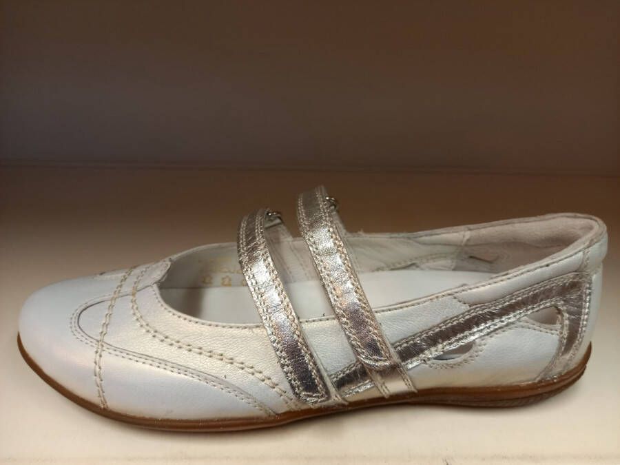 Helioform ballerina met bandjes wit zilver uitneembaar voetbed wijdte G - Foto 1
