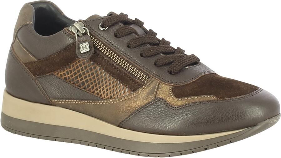 Helioform art. 253.063 0354 bruin dames sneaker veter rits H leest