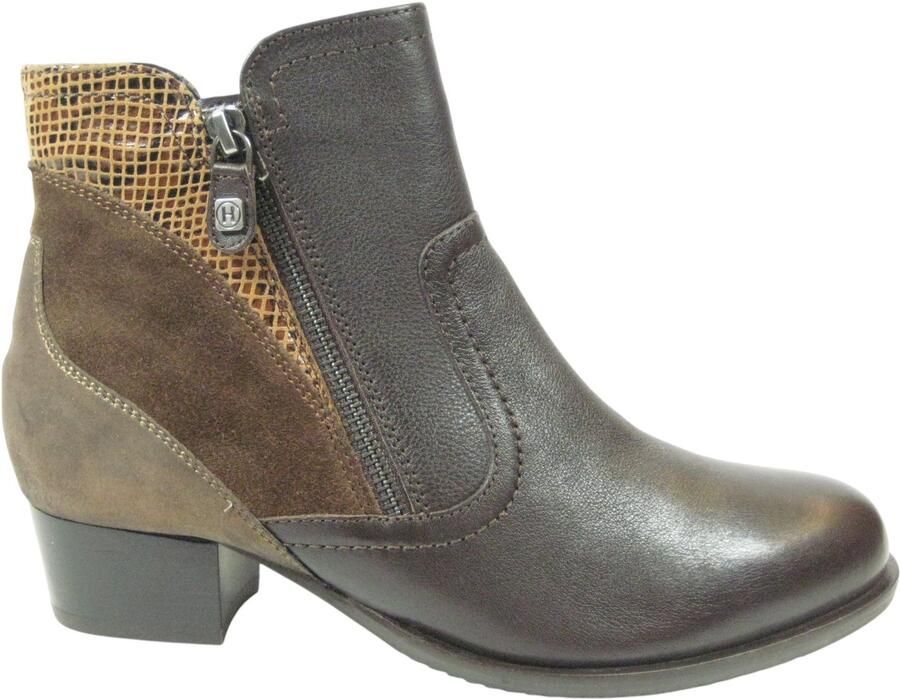 Helioform Dames enkellaars met hakje Wijdte K Extra breed Artikel 231.021-0424 Donkerbruin