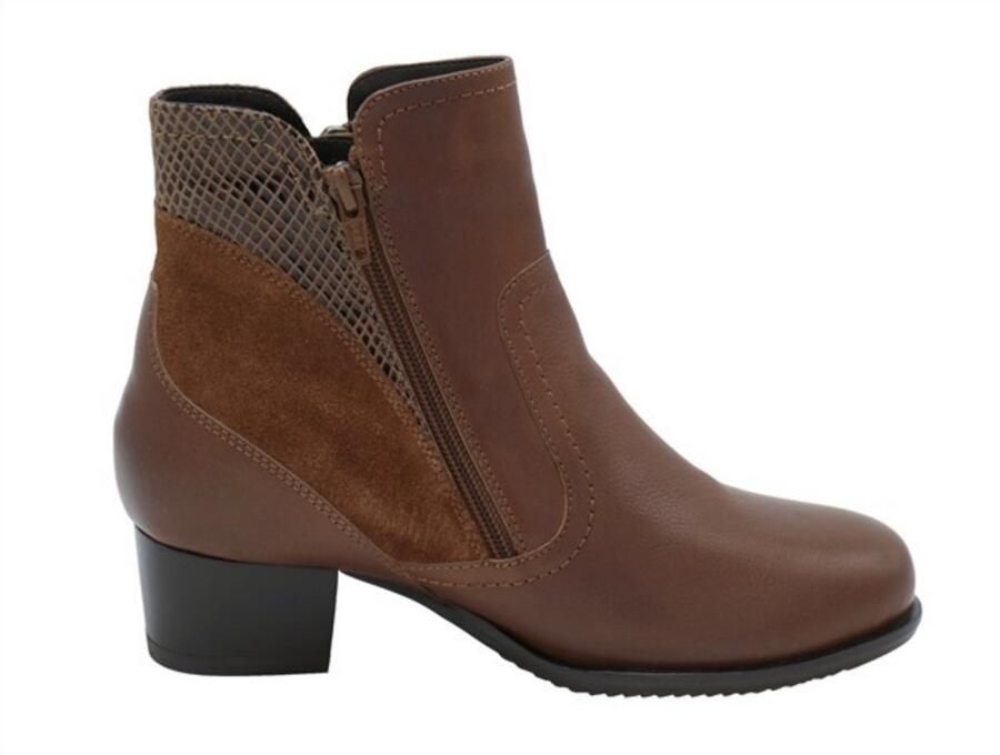 Helioform enkellaars met hakje Wijdte K extra breed 231.021.0128 Cognac - Foto 2