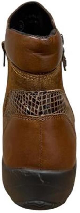 Helioform enkellaars met twee ritsen Wijdte H 141.046.0351 cognac bruin