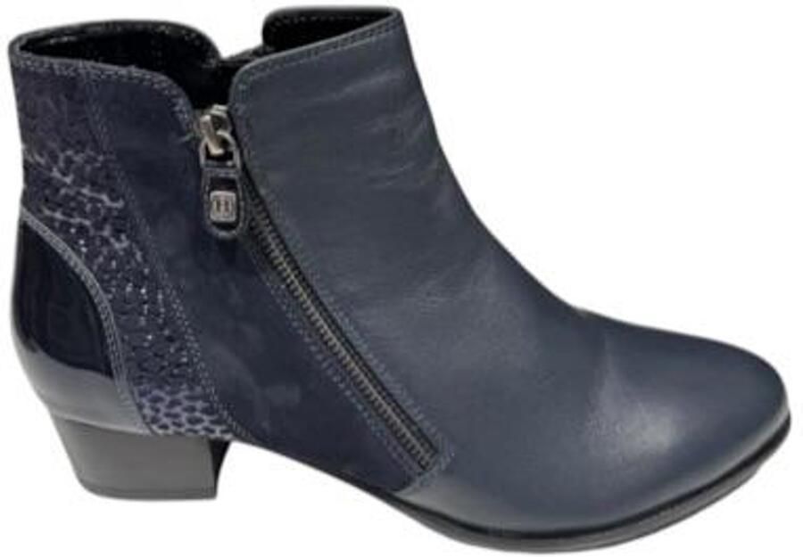 Helioform Dames enkellaars met twee ritsen Artikel 141.046.0405 Donkerblauw