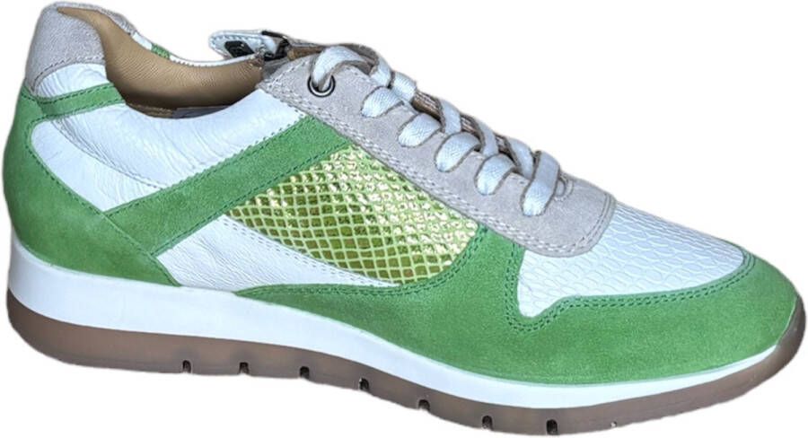 Helioform Sneaker wit met groen H Kleur Wit)