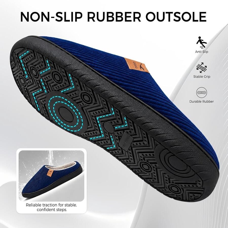 Herenpantoffels Navy Blauw Comfortabele Pantoffels met Traagschuim Voor Thuisgebruik