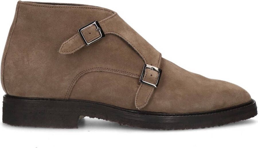 Manfield Heren Beige suède gesp boots
