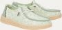 HEYDUDE Wendy Espadrille Retro Palm Dames Instappers Celadon Green White - Thumbnail 1