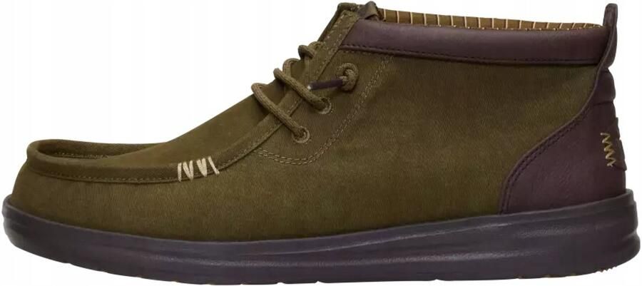Hey Dude Classic Mokassins Wally Mid Grip R Donker Olijf Mol Bruin