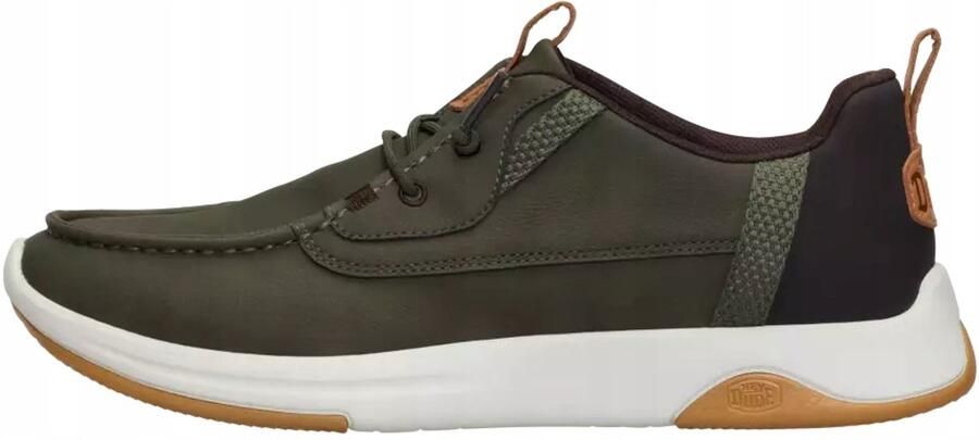 Hey Dude Classic Wally Drift Sportschoenen Deep Green Silver Birch Easy-On Flex & Fold