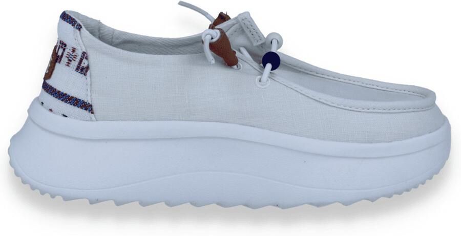 Hey Dude Dames Sneaker Wendy Peak Baja Stripe White Wit
