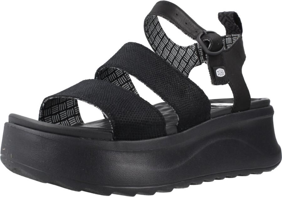 Hey Dude Delray Buckle Classic Sandalen Zwarte Kleur Platform Hoogte 66 5 mm