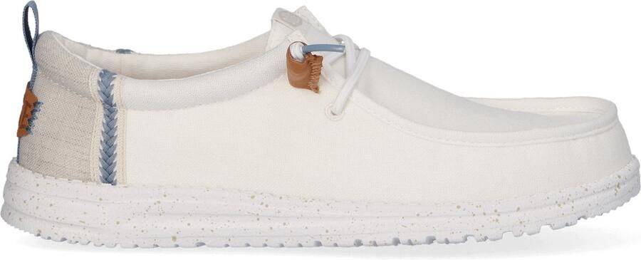 Hey Dude HEYDUDE Wally Craft Linen Heren Instappers White Stone Grey