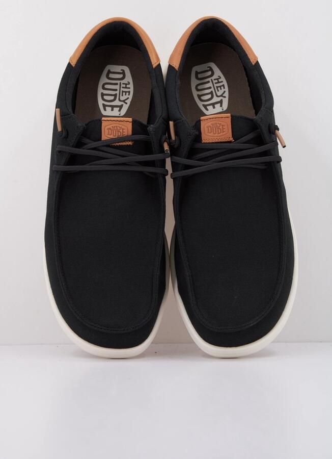 HeyDude Paul Canvas Sneakers zwart wit