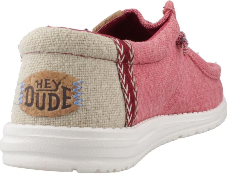 Hey Dude Wally Jute 43085 Mokassins Claret Red Silver Birch Jute Flex & Fold