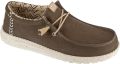 Hey Dude Wally Stretch Canvas Mannen Bruin Sneakers - Bruin
