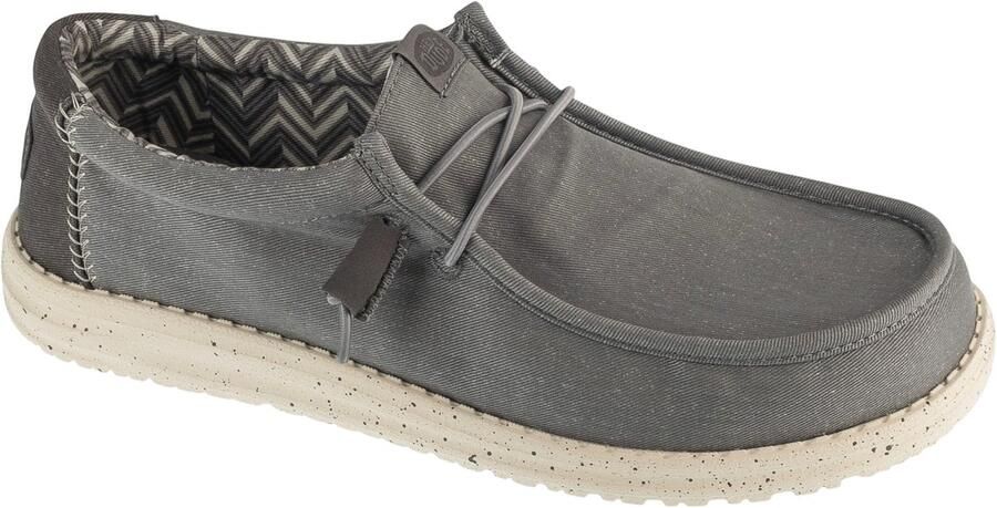 Hey Dude Wally Stretch Canvas Mannen Grijs Sneakers