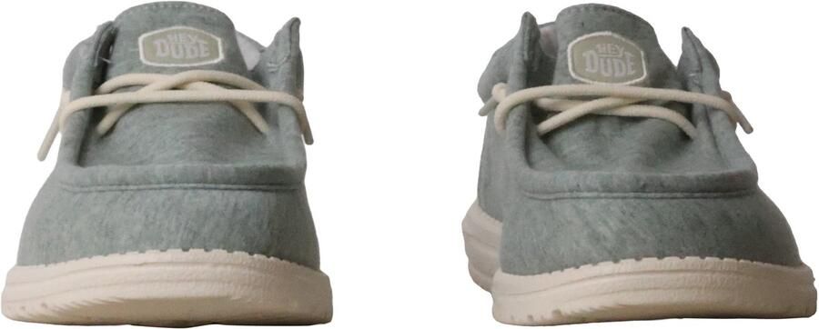 HeyDude Wally Stretch Jersey Sneakers turkoois grijs - Foto 3