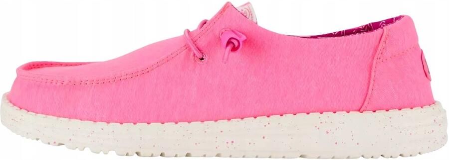 Hey Dude Wendy Canvas Serie Dames Mokassins Neonroze Flexibele Zool Uitneembare Inlegzool