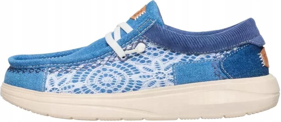 Hey Dude Wendy COMF Patchwork Loafers Blue Denim Ultralicht Flexibele Zool