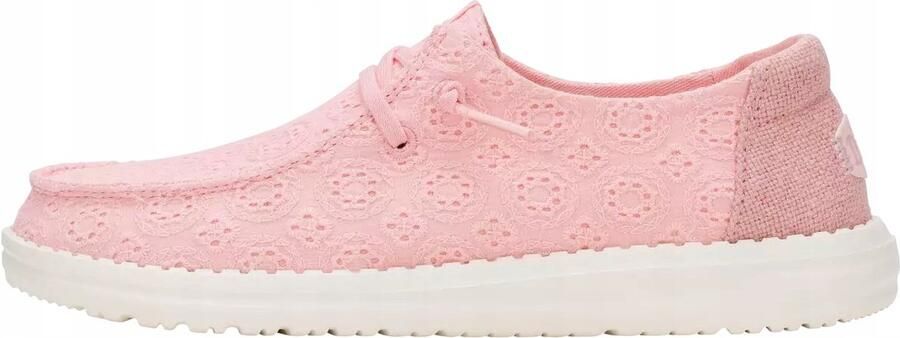 Hey Dude Wendy Eyelet Damesmokasins Textiel Elastsiche Veters Pale Pink