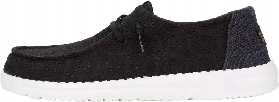 Hey Dude Wendy Eyelet Mocassins Dames Zwart Flex & Fold EVA-zool