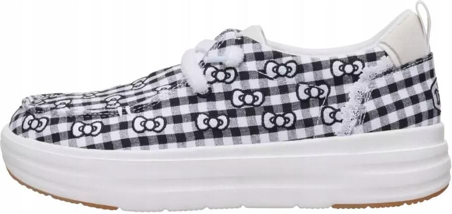 Hey Dude Wendy Nova Damesmokassins Hello Kitty Stijl Zwart Wit