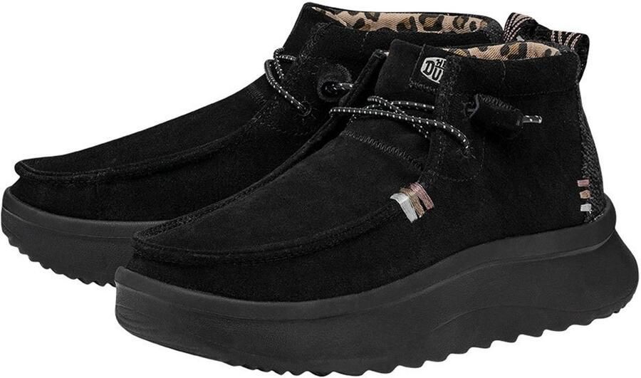 Hey Dude HEYDUDE Wendy Peak Hi Suede Dames Instappers Black - Foto 3