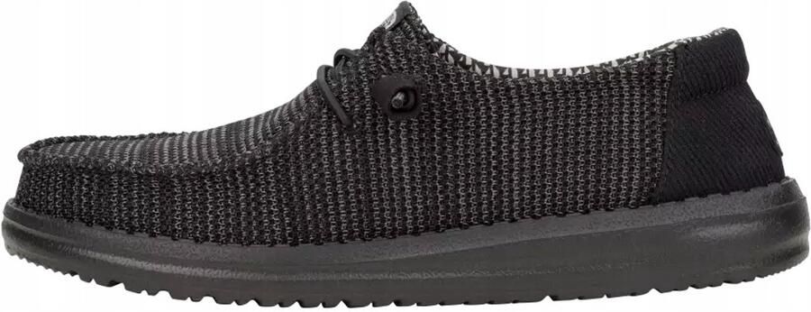 Hey Dude Wendy Serie Dames Mokassins Zwart Zwart Stretch Sokken Comfortabel