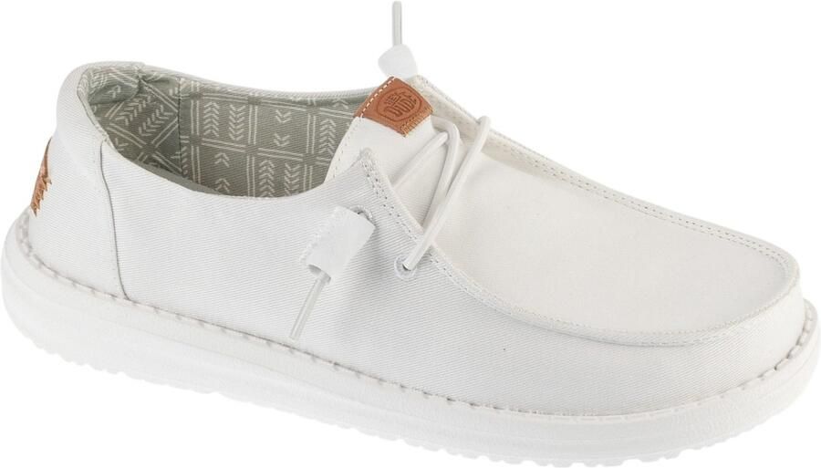 Hey Dude Wendy Stretch Canvas Damesmokassins Wit Elatische zool Flex & Fold Technologie - Foto 2