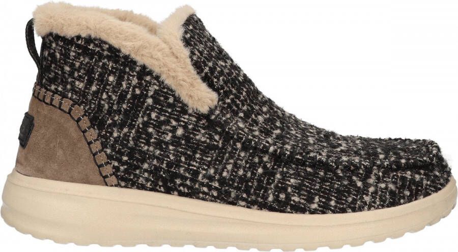 Hey Dude HEYDUDE Denny Dames Instappers Tan | Zwart | Wol