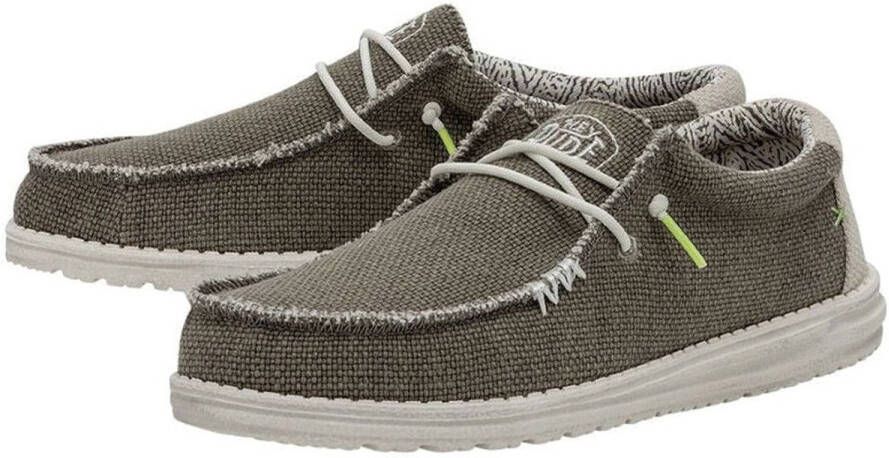 HEYDUDE Instappers Wally Braided Fossil HD40003-2BS Bruin