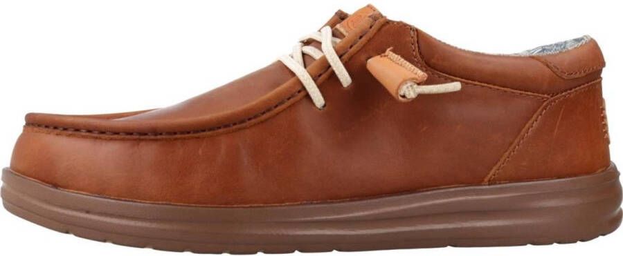 Hey Dude HEYDUDE Wally Grip Instappers cognac Leer