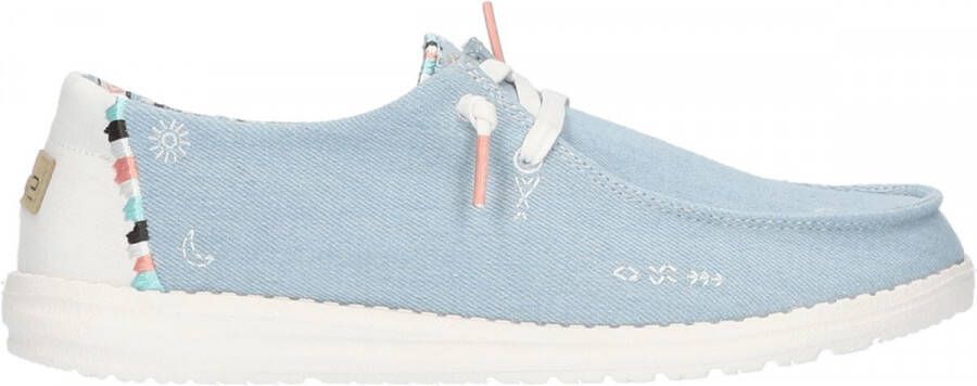Hey Dude HEYDUDE Wendy Dames Instappers Boho Light Denim | Blauw | Canvas