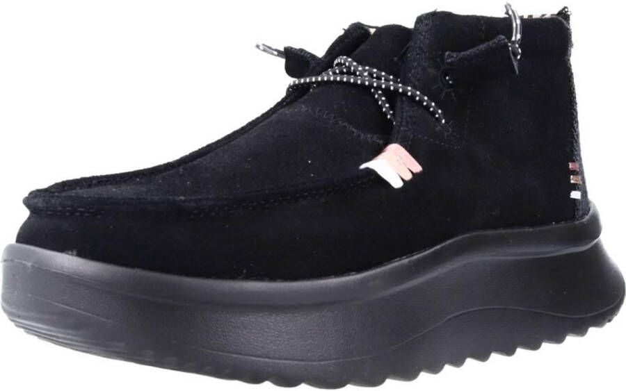 Hey Dude HEYDUDE Wendy Peak Hi Suede Dames Instappers Black
