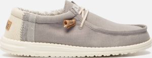 Hey Dude HEYDUDE Wally Linen Natural Heren Instappers Grey | Grijs | Canvas
