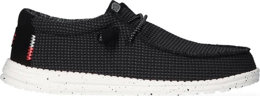 Hey Dude Wally Sport Mesh Black White Instappers Heren