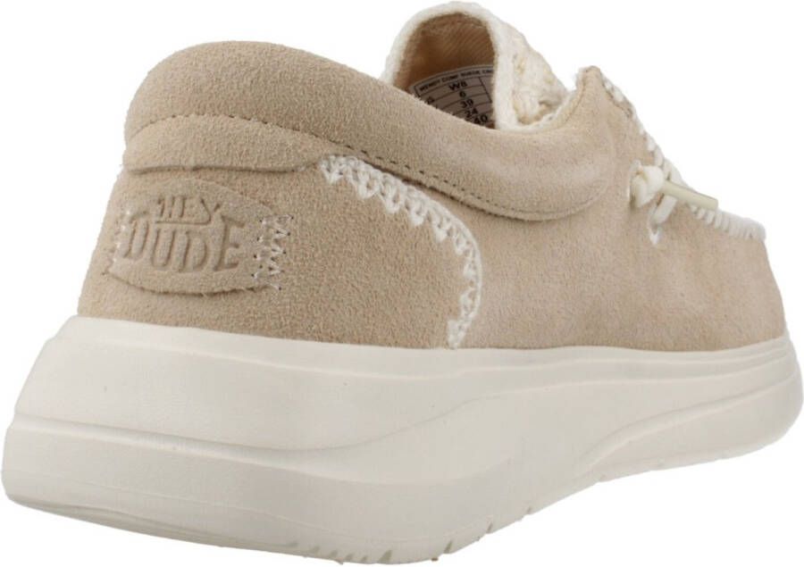 HEYDUDE Wendy Comf Suede Crochet Dames Instappers Irish Cream Multi