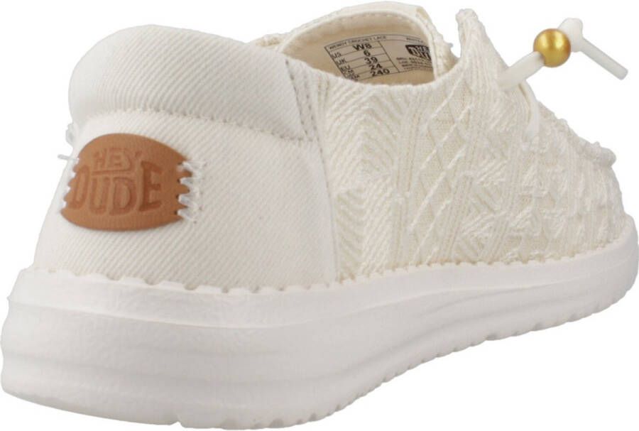 Tamaris HEYDUDE Wendy Crochet Lace Dames Instappers White Gold