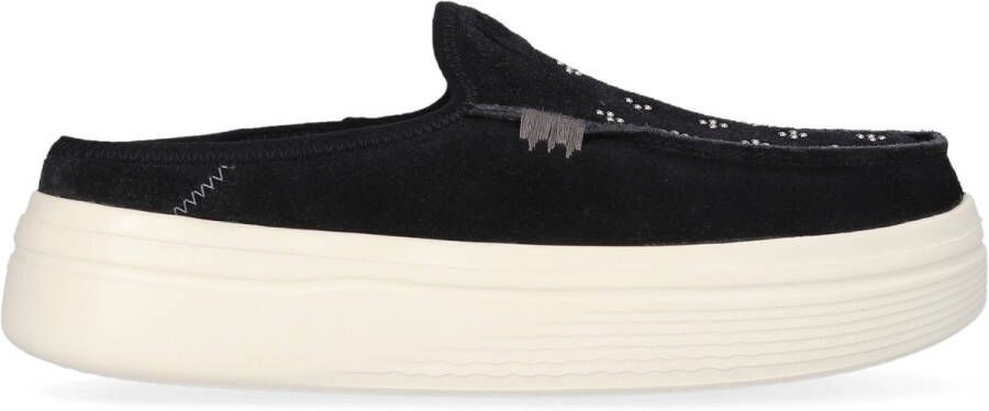 HEYDUDE Austin Lift Suede Stud Dames Instappers Black