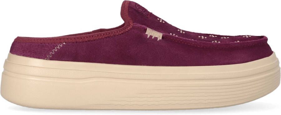 HEYDUDE Austin Lift Suede Stud Dames Instappers Fig Purple