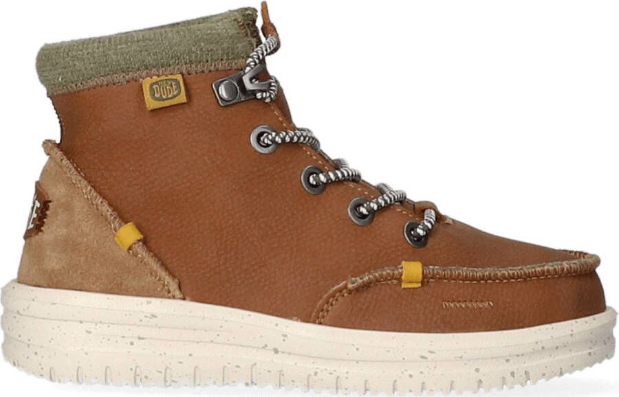 HEYDUDE Bradley Youth Leather Boots Walnut