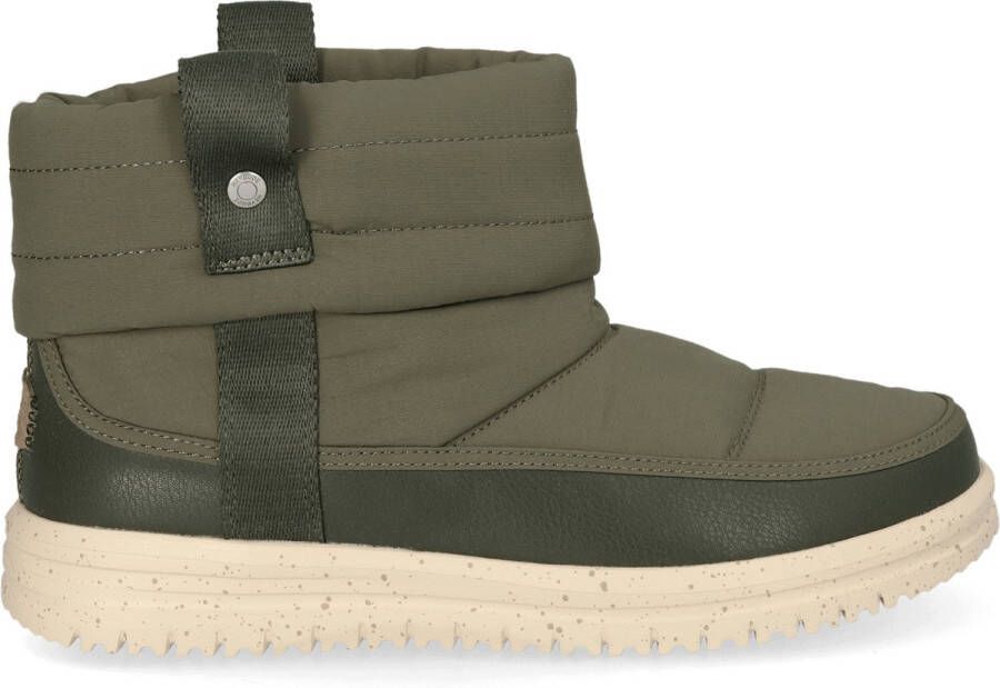 HeyDude Women's Camden Cuff Nylon Quilt Winterschoenen olijfgroen
