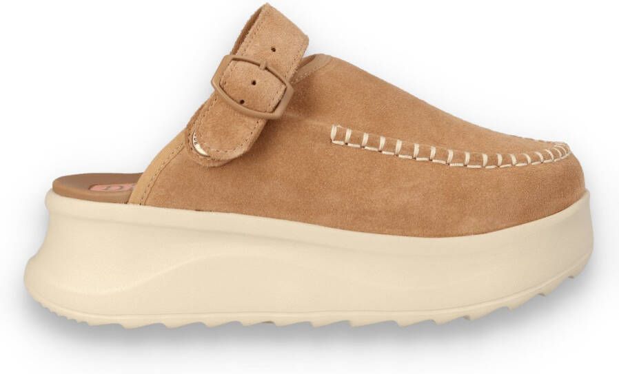 HEYDUDE Delray Clog Suede Dames Instappers Tan