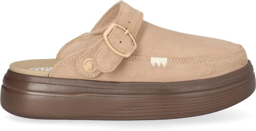 HEYDUDE Austin Lift Dames Clogs Suède Beige