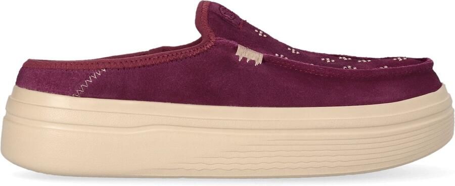 HEYDUDE Austin Lift Suede Stud Dames Instappers Fig Purple