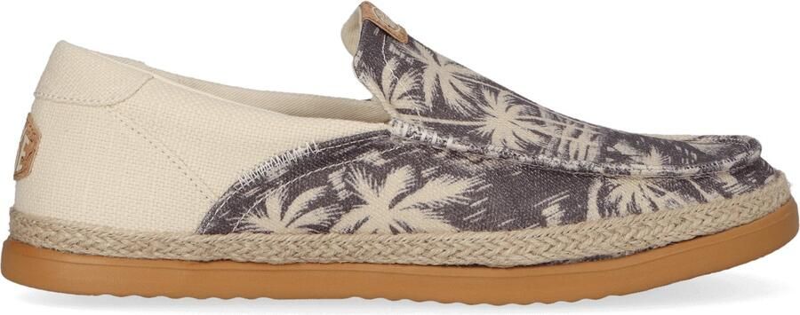 HEYDUDE Harbor Lo Heren Espadrille Loafer Bone White Multi