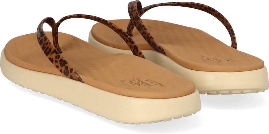 HEYDUDE Maui Breeze Flip Dames Teenslippers Tan Leopard